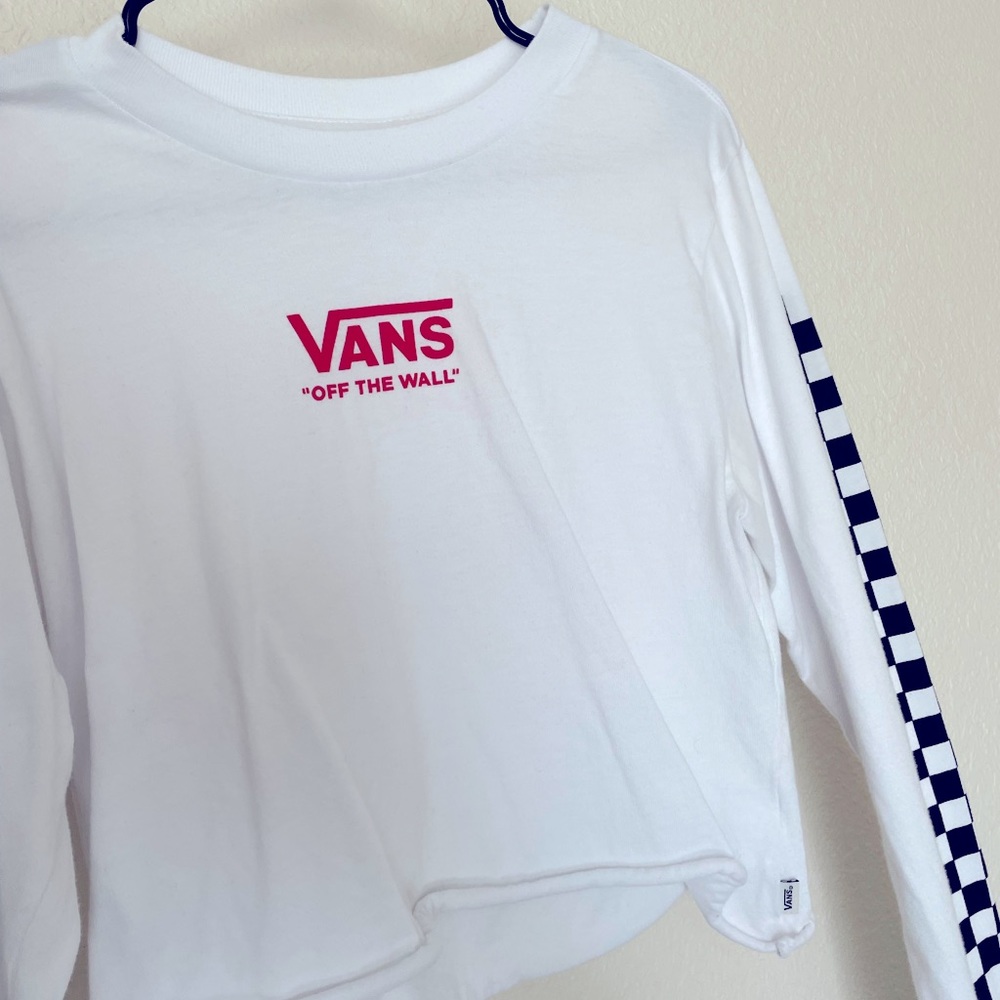 VANS- cropped white long sleeve
